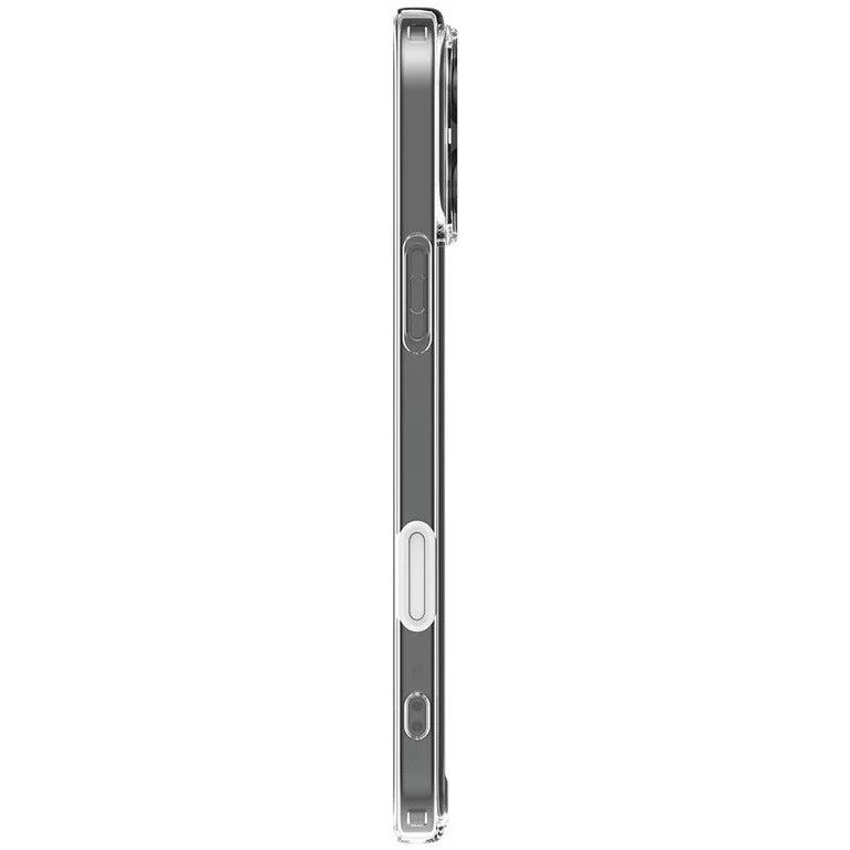 Apple iPhone 16 Pro, Műanyag hátlap védőtok + szilikon keret, Magsafe töltővel kompatibilis, érintő funkciós gombfedéllel, Spigen Ultra Hybrid "T" Mag, átlátszó/szürke