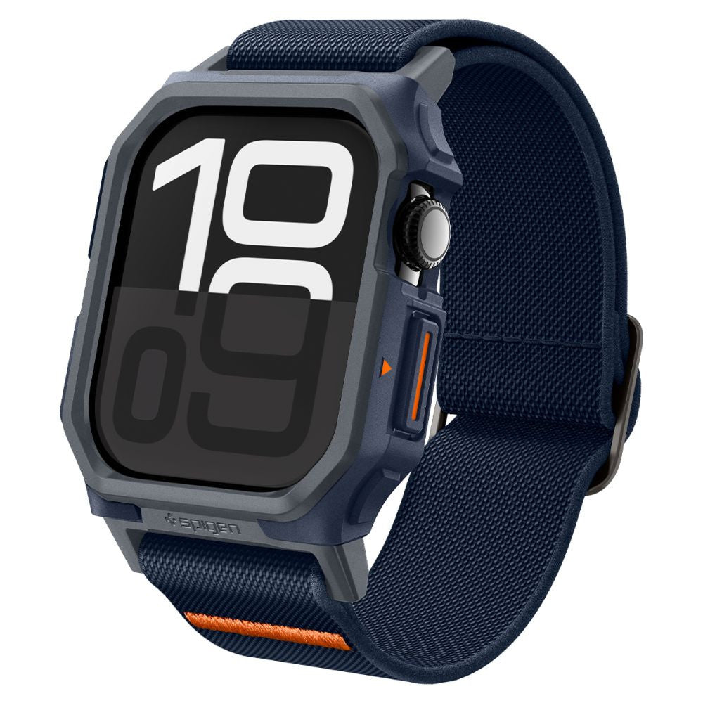 Apple Watch 10 (46 mm), textíl pótszíj, szilikon keret, közepesen ütésálló, Spigen Lite Fite Pro, sötétkék – Apple Watch Szövet Szíjak a Spigen kínálatából | Domshop