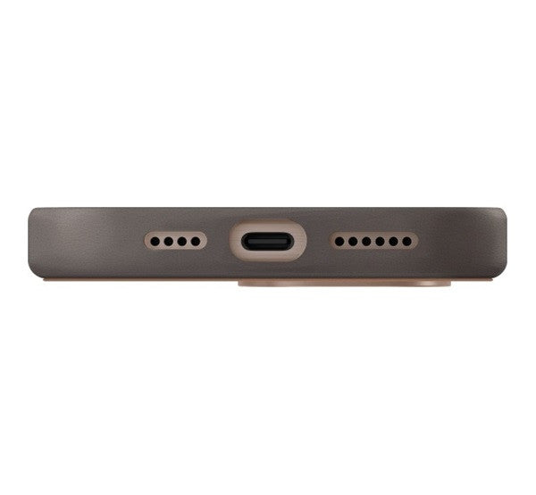 Apple iPhone 16 Pro, Műanyag hátlap védőtok, bőrhatásű hátlap, Magsafe töltővel kompatibilis, Uniq Lyden DS, barna/szürke – iPhone 16 Pro tok a Uniq kínálatából | Domshop