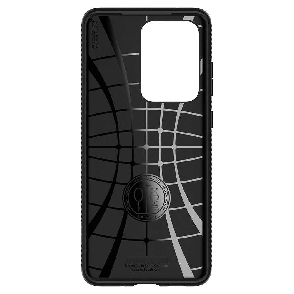 Apple iPhone 12 / 12 Pro, Szilikon tok, Spigen Liquid Air, háromszög minta, fekete – iPhone 12/12 Pro tok a Spigen kínálatából | Domshop
