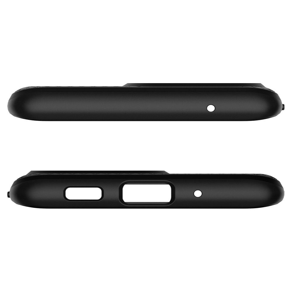 Apple iPhone 12 / 12 Pro, Szilikon tok, Spigen Liquid Air, háromszög minta, fekete – iPhone 12/12 Pro tok a Spigen kínálatából | Domshop