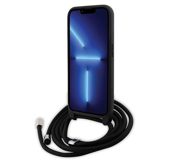 Karl Lagerfeld Crossbody Saffiano Metal Pin Karl & Choupette Apple iPhone 15 Pro hátlap tok, fekete – iPhone 15 Pro tok a Karl Lagerfeld kínálatából | Domshop