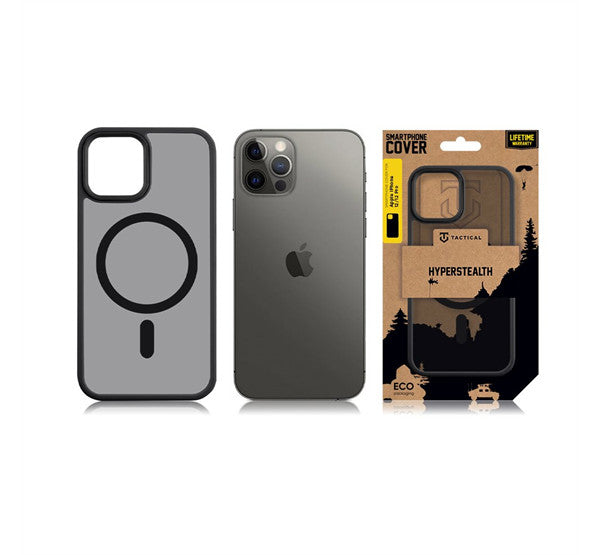 Apple iPhone 12 / 12 Pro, Műanyag hátlap védőtok + szilikon keret, közepesen ütésálló, Magsafe kompatibilis, Tactical MagForce Hyperstealth, áttetsző/szürke – iPhone 12/12 Pro tok a Tactical kínálatából | Domshop