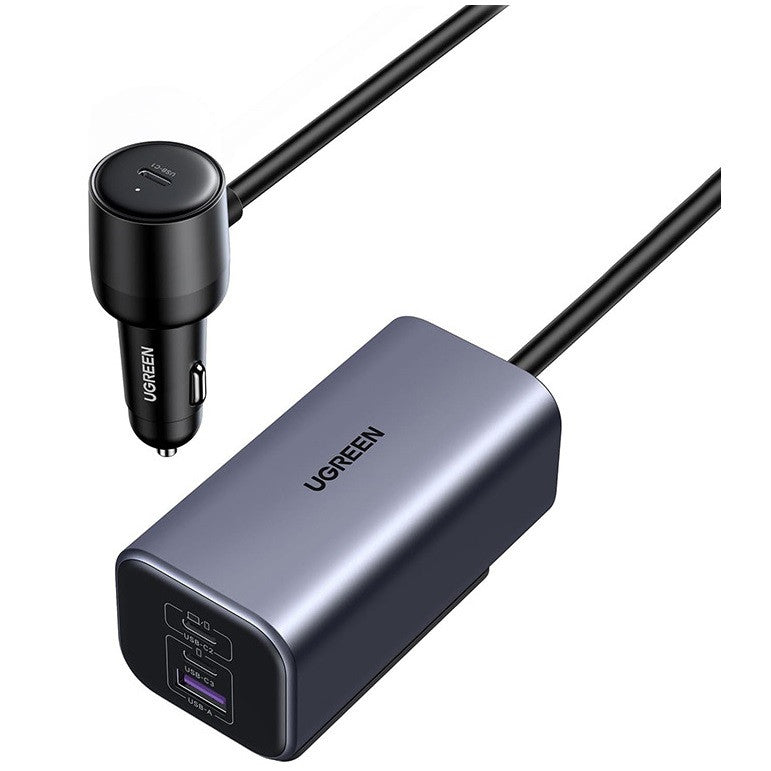 Ugreen EC706 2xUSB-C-USB-A autós töltő, 150W, fekete
