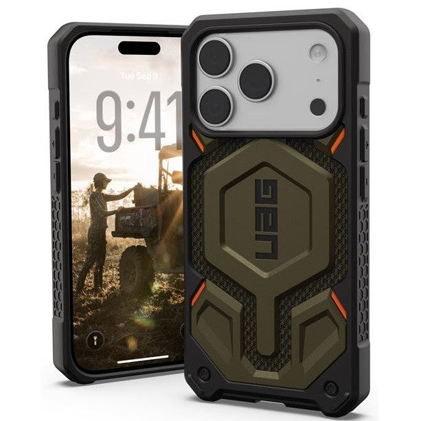 UAG Monarch Pro Apple iPhone 17 Pro Max MagSafe kompatibilis tok, Kevlar Green
