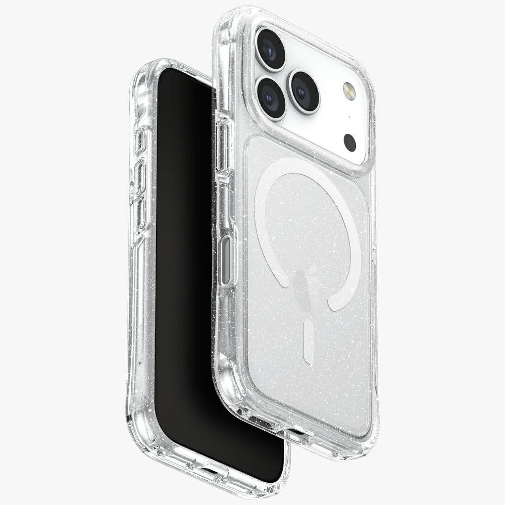 Uniq Lifepro Extreme Magclick Apple iPhone 17 Pro MagSafe csillámos tok, átlátszó