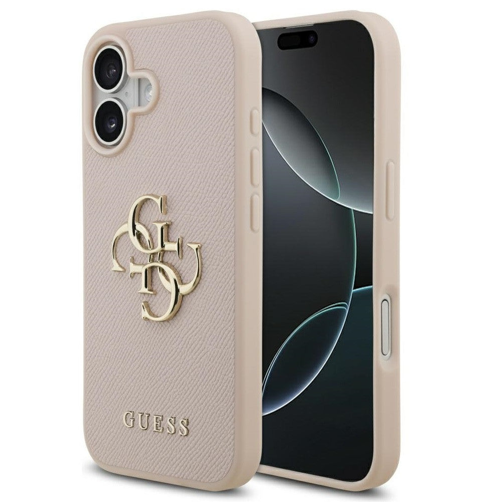 Guess Grained Big 4G & Classic Logo Apple iPhone 17 hátlap tok, rózsaszín