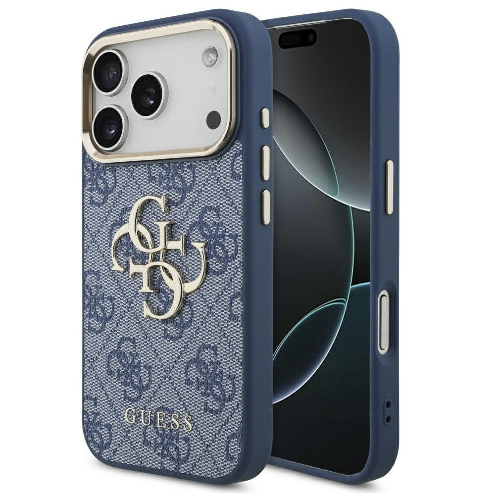 Guess 4G Big 4G Classic Logo Apple iPhone 17 Pro Max hátlap tok, kék-ezüst