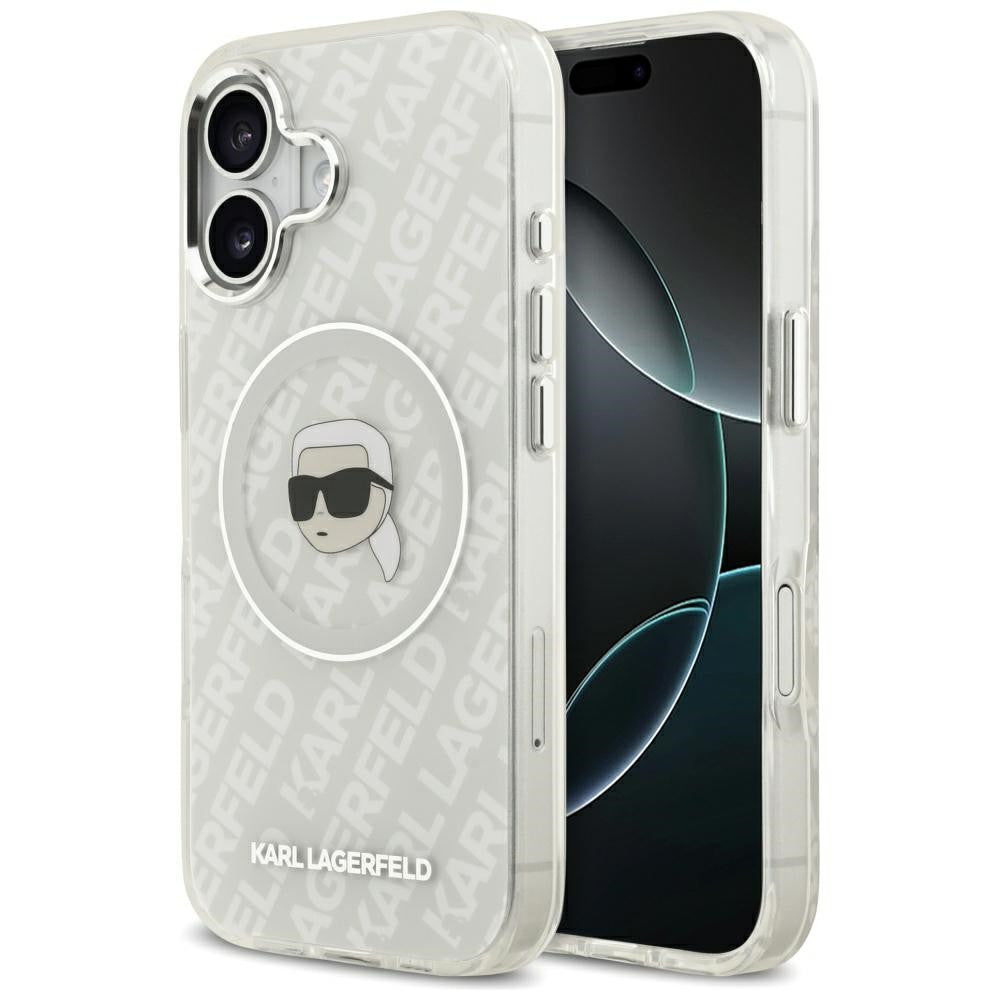 Karl Lagerfeld IML Karl Head Logo Apple iPhone 17 MagSafe kompatibilis hátlap tok, szürke