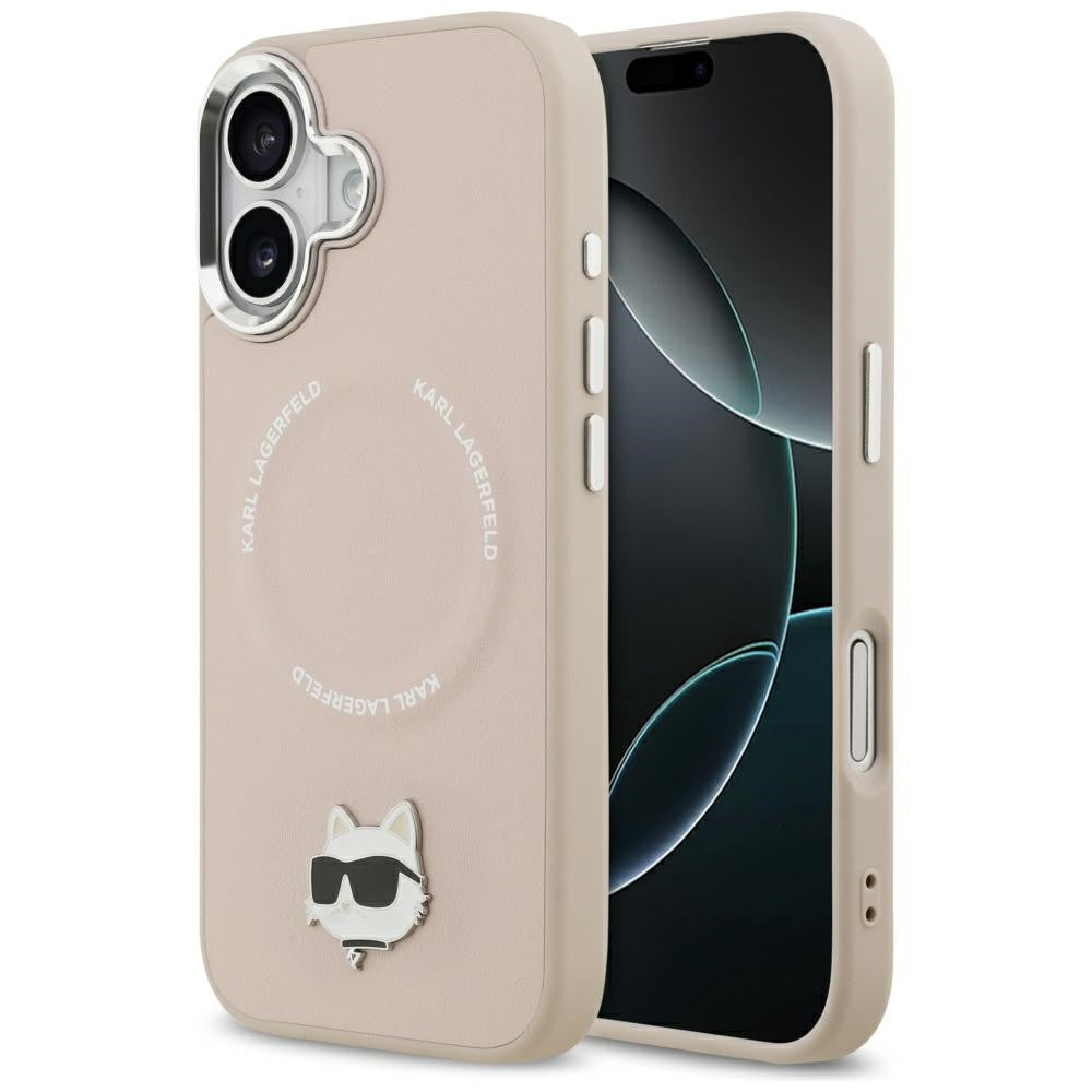 Karl Lagerfeld Choupette Pin Apple iPhone 17 MagSafe kompatibilis hátlap tok, rózsaszín