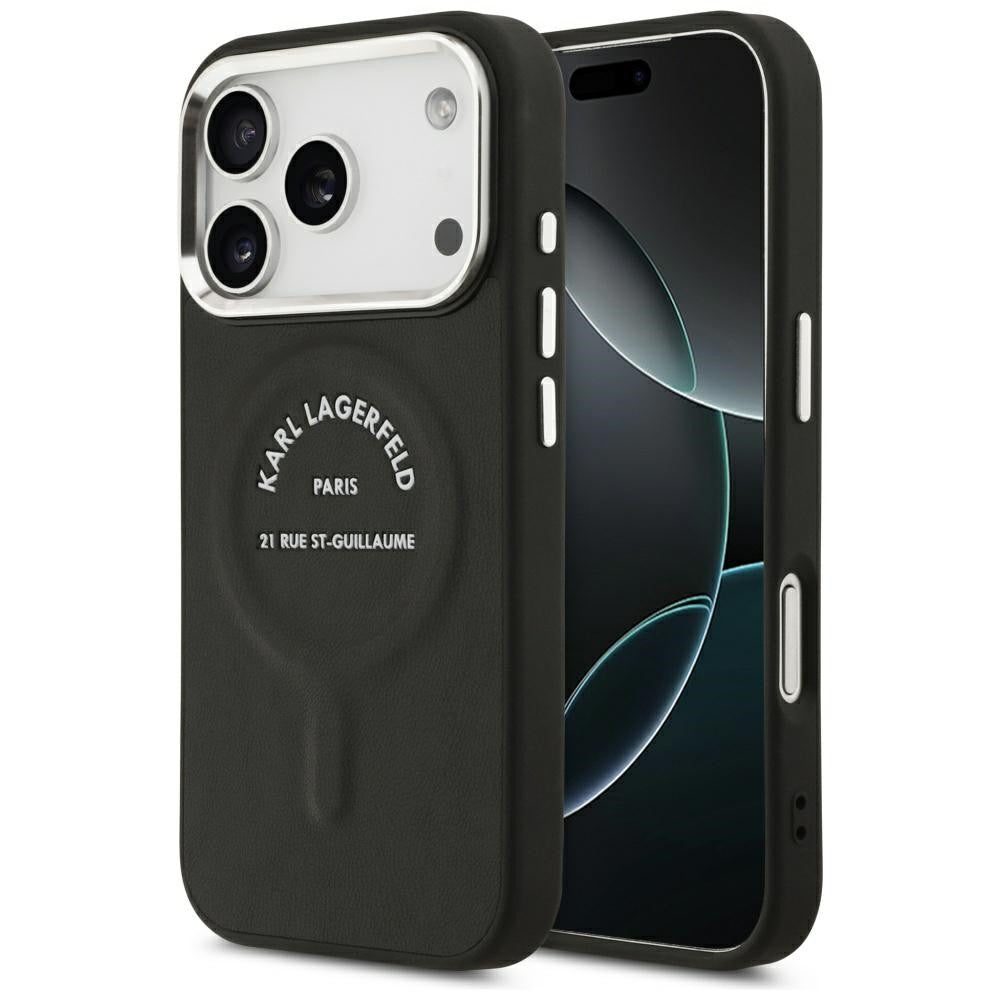 Karl Lagerfeld Karl RSG Logo Apple iPhone 17 Pro Max MagSafe kompatibilis hátlap tok, fekete
