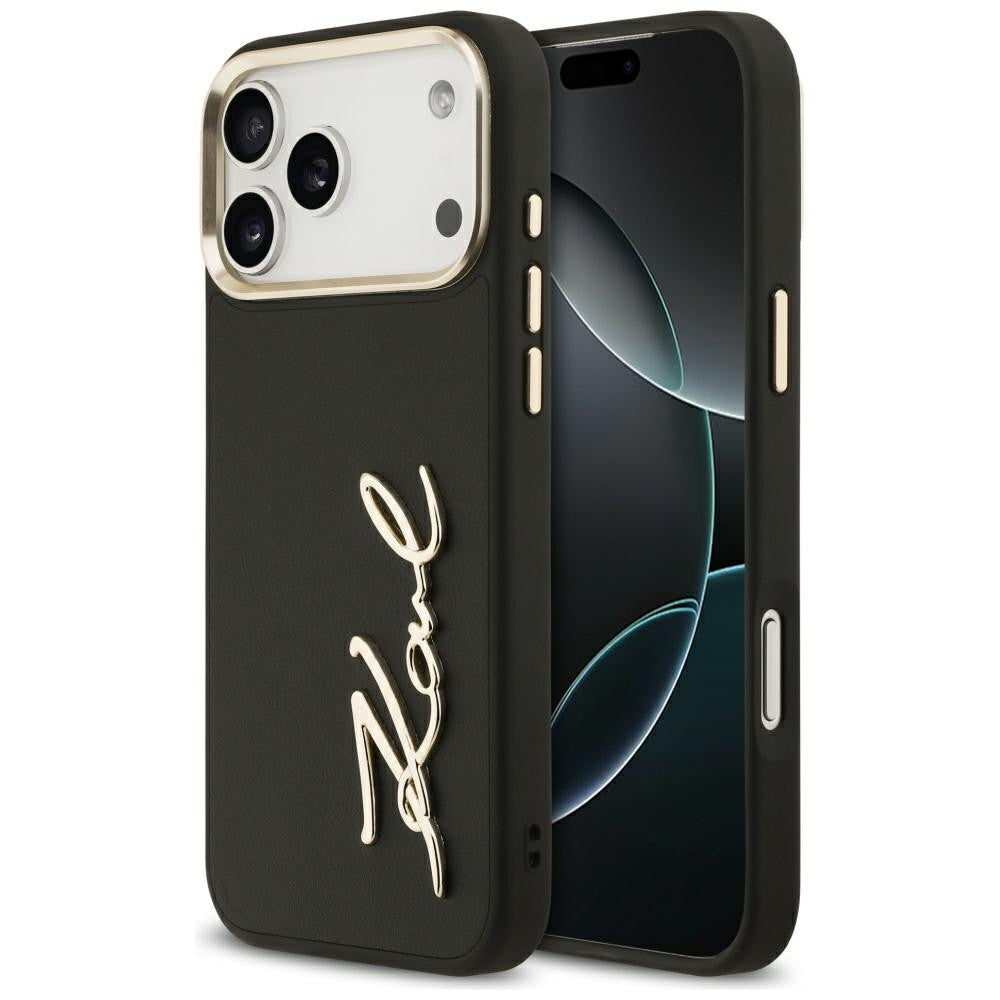 Karl Lagerfeld Karl Script Logo Apple iPhone 17 Pro hátlap tok, fekete