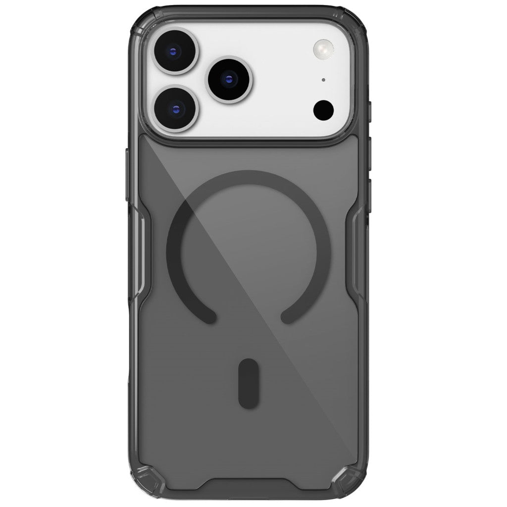 Nillkin Nature Pro Apple iPhone 17 Pro Max mágneses hátlap tok, átlátszó-fekete