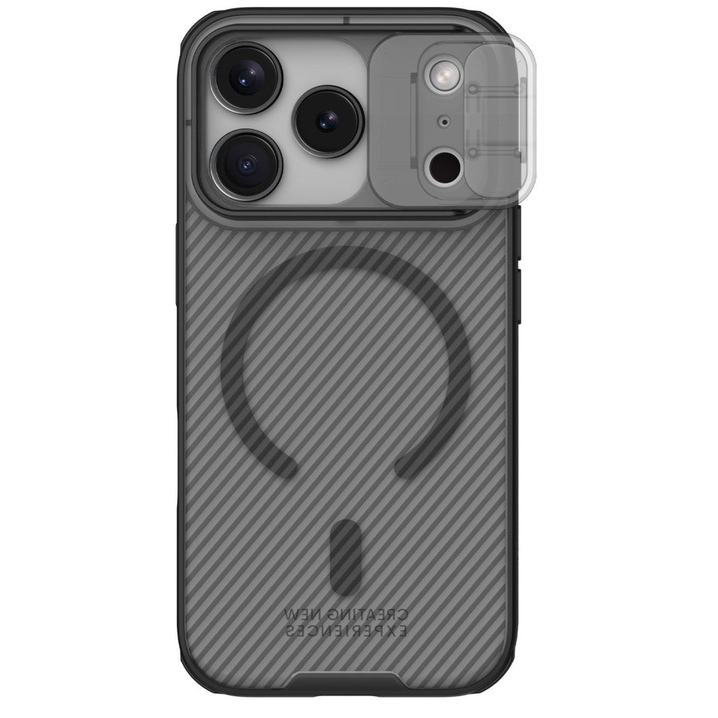 Nillkin CamShield Pro Magnetic Apple iPhone 17 Pro mágneses műanyag hátlap tok, átlátszó-fekete
