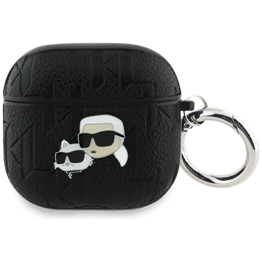 Karl Lagerfeld Monogram Karl & Choupette Head Apple AirPods 4 tok, fekete