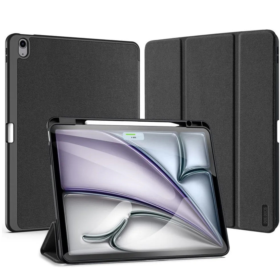 Dux Ducis Domo Apple iPad 7 / 8 / 9 10.2 kihajtható tok pencil tartóval, fekete