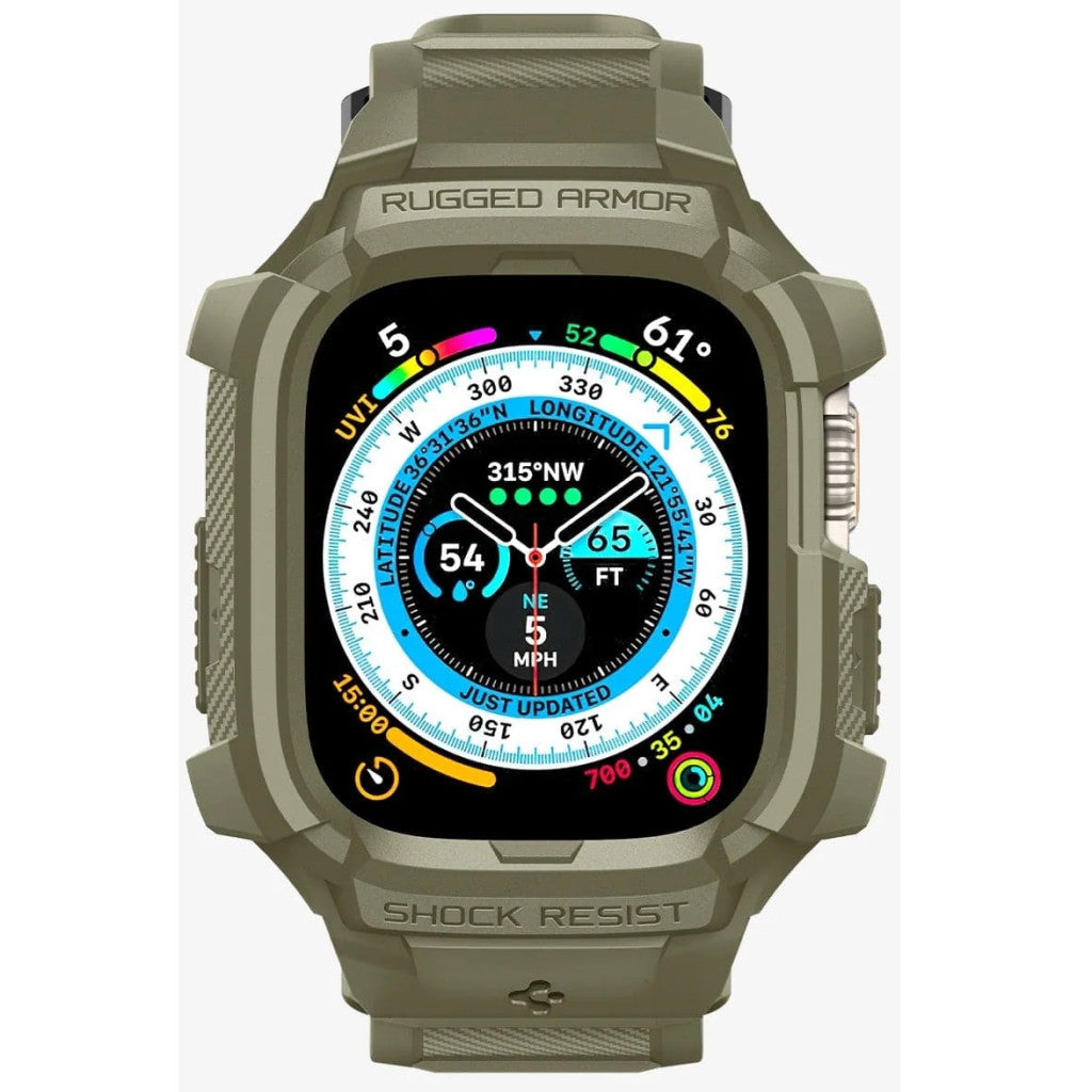 Spigen Rugged Armor Pro Apple Watch 9 / 8 / 7 45mm / SE (2nd / 1st Gen) / 6 / 5 / 4 44mm tok, zöld