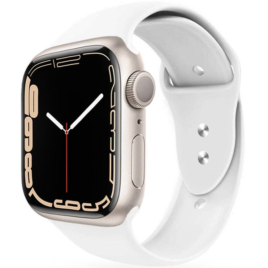 Apple Watch 4-6, SE, SE (2022) (42 / 44 mm) / Watch 7-9 (45 mm) / Watch Ultra 1-2 (49 mm), szilikon pótszíj, állítható, két lyukas rögzítés, TP IconBand, fehér – Apple Watch Szilikon Szíjak a Tech Protect kínálatából | Domshop