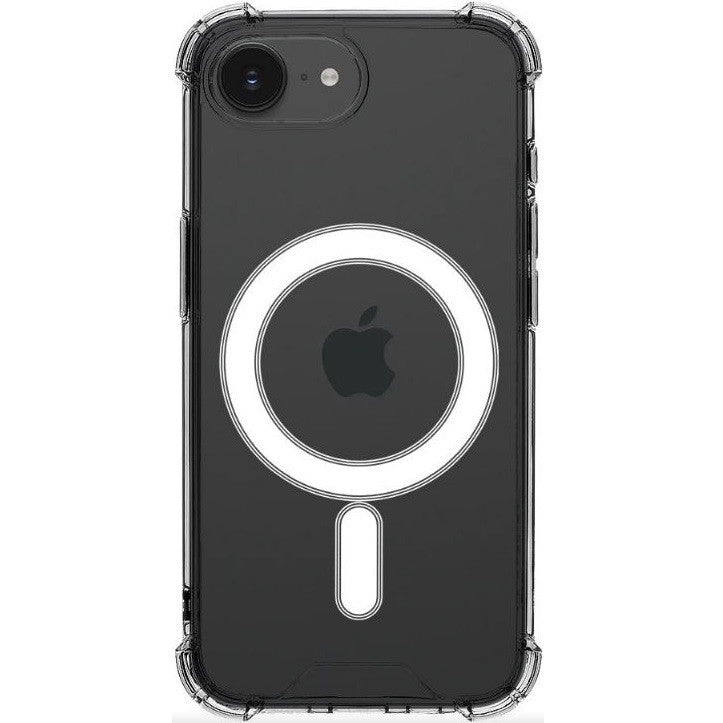 Apple iPhone 16e, Műanyag hátlap védőtok + szilikon keret, közepesen ütésálló, Magsafe töltővel kompatibilis, Tactical MagForce Plyo, átlátszó