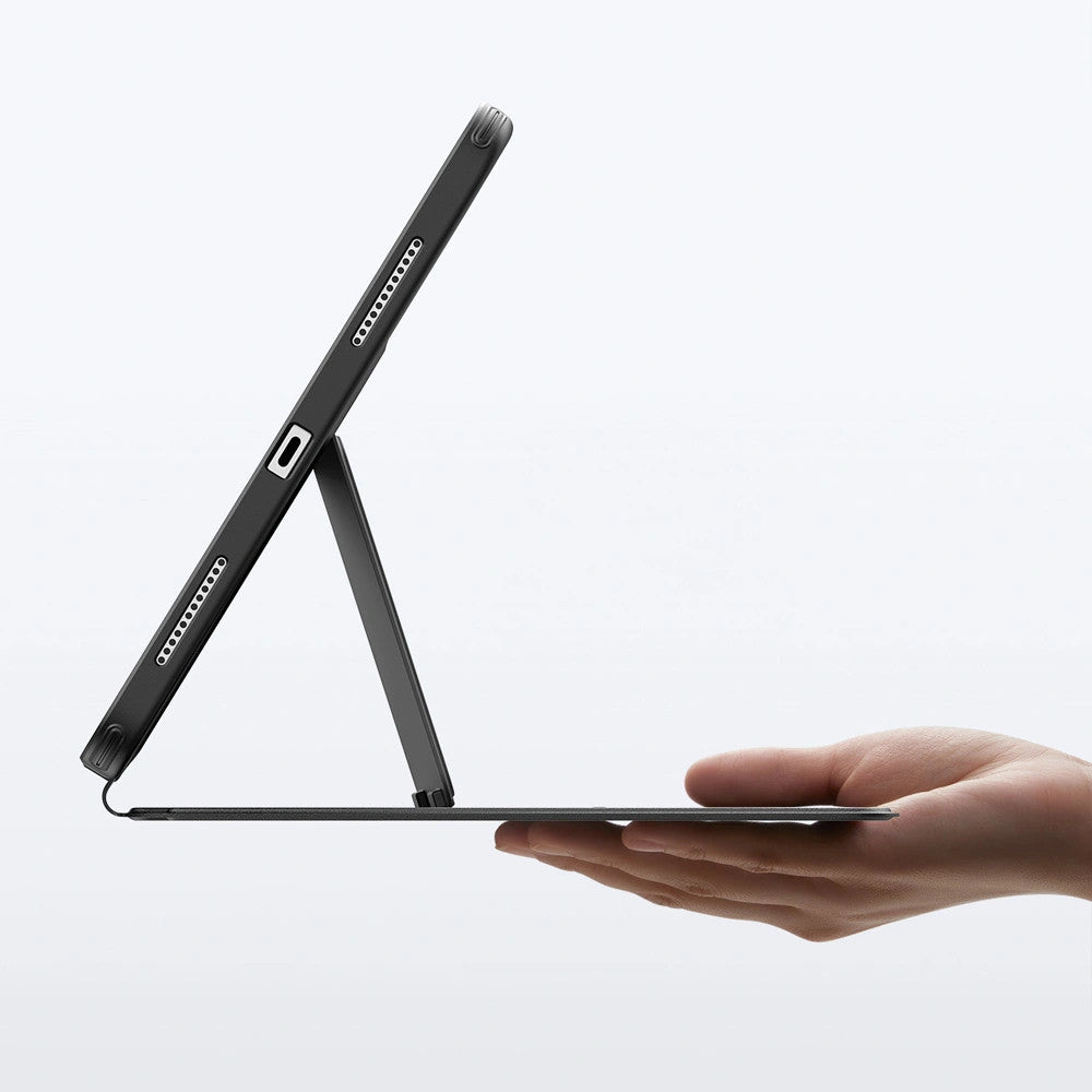 Apple iPad Air 13 (2024 / 2025), mappa tok, kitámasztóval, érintőceruza tartóval, ESR Flip Hybrid Case, fekete