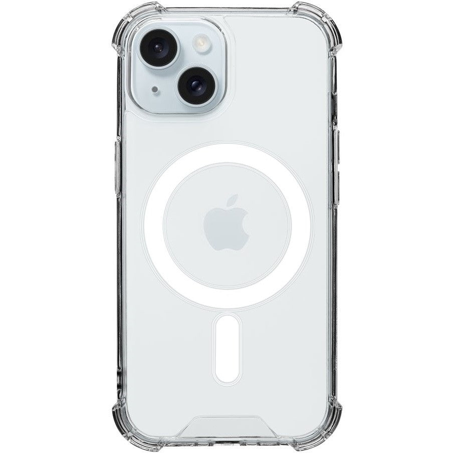 Apple iPhone 15, Műanyag hátlap védőtok + szilikon keret, közepesen ütésálló, Magsafe töltővel kompatibilis, Tactical MagForce Plyo, átlátszó