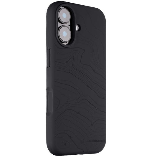 Apple iPhone 17, Szilikon tok, mikrofiber plüss belső, Magsafe kompatibilis, térkép minta, Tactical MagForce Beaver, sötétszürke