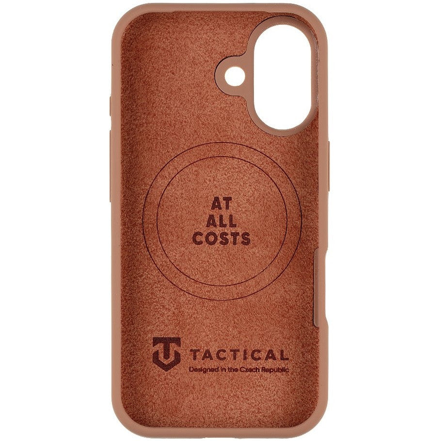 Apple iPhone 17, Szilikon tok, mikrofiber plüss belső, Magsafe kompatibilis, térkép minta, Tactical MagForce Beaver, barna