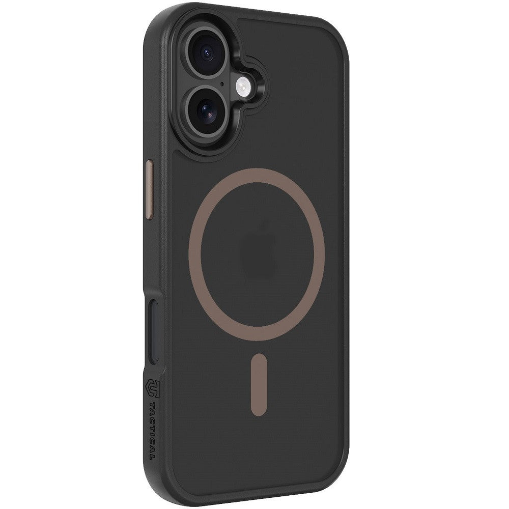 Apple iPhone 17, Műanyag hátlap védőtok + szilikon keret, közepesen ütésálló, Magsafe kompatibilis, Tactical MagForce Hyperstealth 2.0, áttetsző/fekete/barna