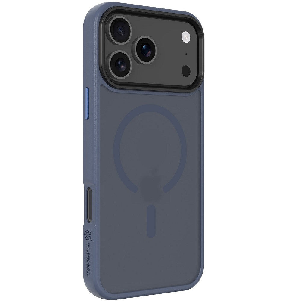 Apple iPhone 17 Pro Max, Műanyag hátlap védőtok + szilikon keret, közepesen ütésálló, Magsafe kompatibilis, Tactical MagForce Hyperstealth, áttetsző/sötétkék