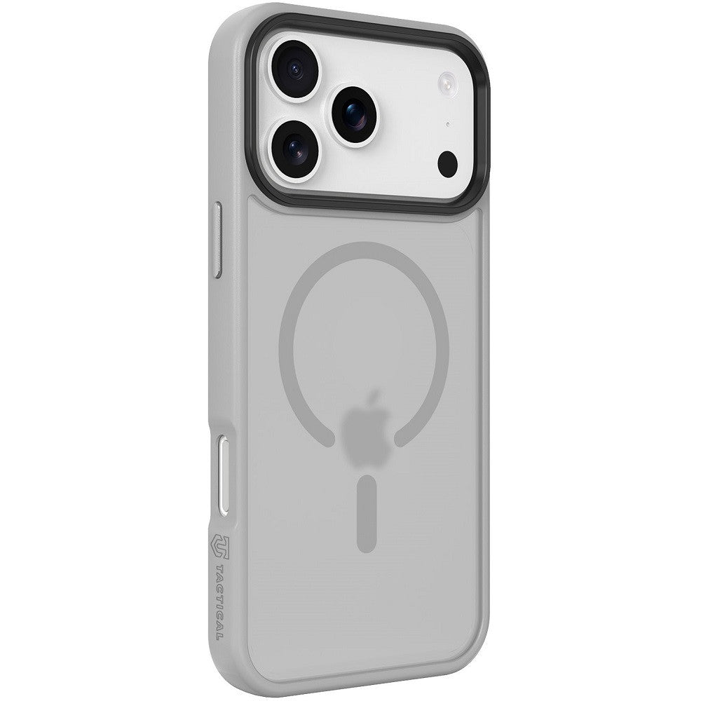 Apple iPhone 17 Pro Max, Műanyag hátlap védőtok + szilikon keret, közepesen ütésálló, Magsafe kompatibilis, Tactical MagForce Hyperstealth, áttetsző/világosszürke