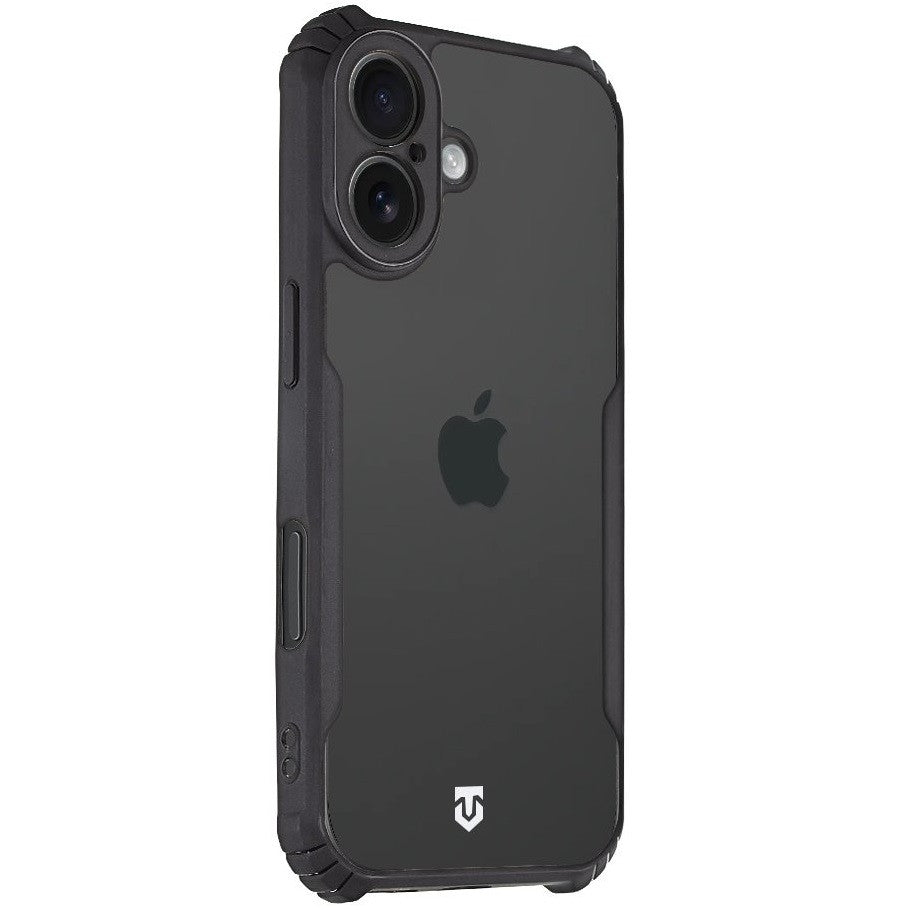 Apple iPhone 17, Szilikon tok, közepesen ütésálló, légpárnás sarok, Tactical Quantum Stealth, átlátszó/fekete