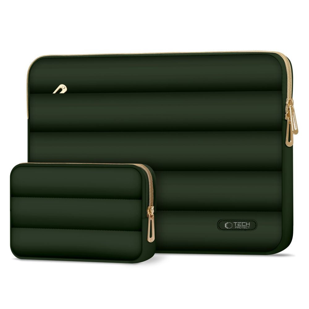 Laptop táska, 13 - 14" készülékhez, TP Puffy, sötétzöld – 12-14" laptop táskák a Tech Protect kínálatából | Domshop