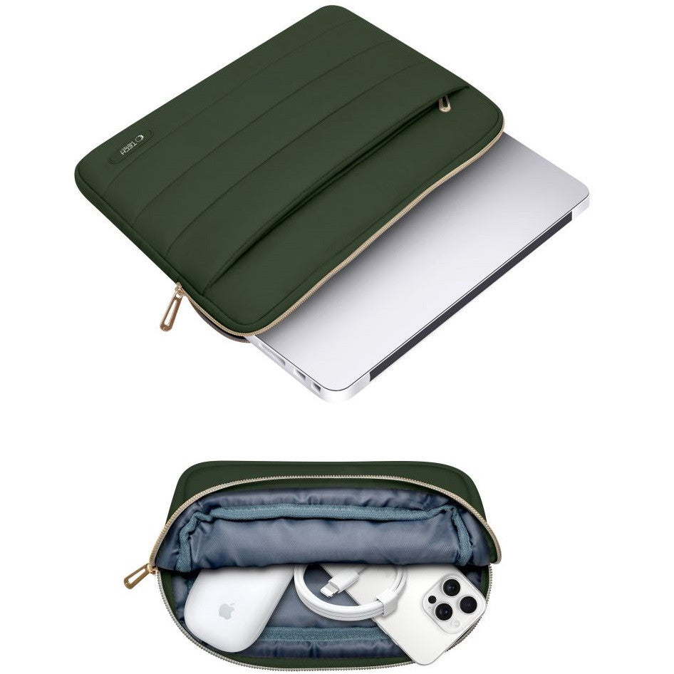 Laptop táska, 13 - 14" készülékhez, TP Puffy, sötétzöld – 12-14" laptop táskák a Tech Protect kínálatából | Domshop