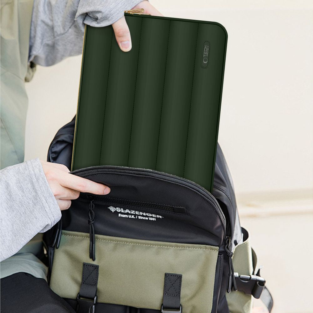 Laptop táska, 13 - 14" készülékhez, TP Puffy, sötétzöld – 12-14" laptop táskák a Tech Protect kínálatából | Domshop