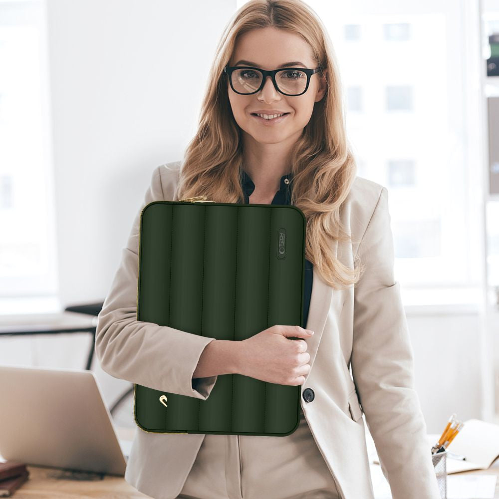 Laptop táska, 13 - 14" készülékhez, TP Puffy, sötétzöld – 12-14" laptop táskák a Tech Protect kínálatából | Domshop
