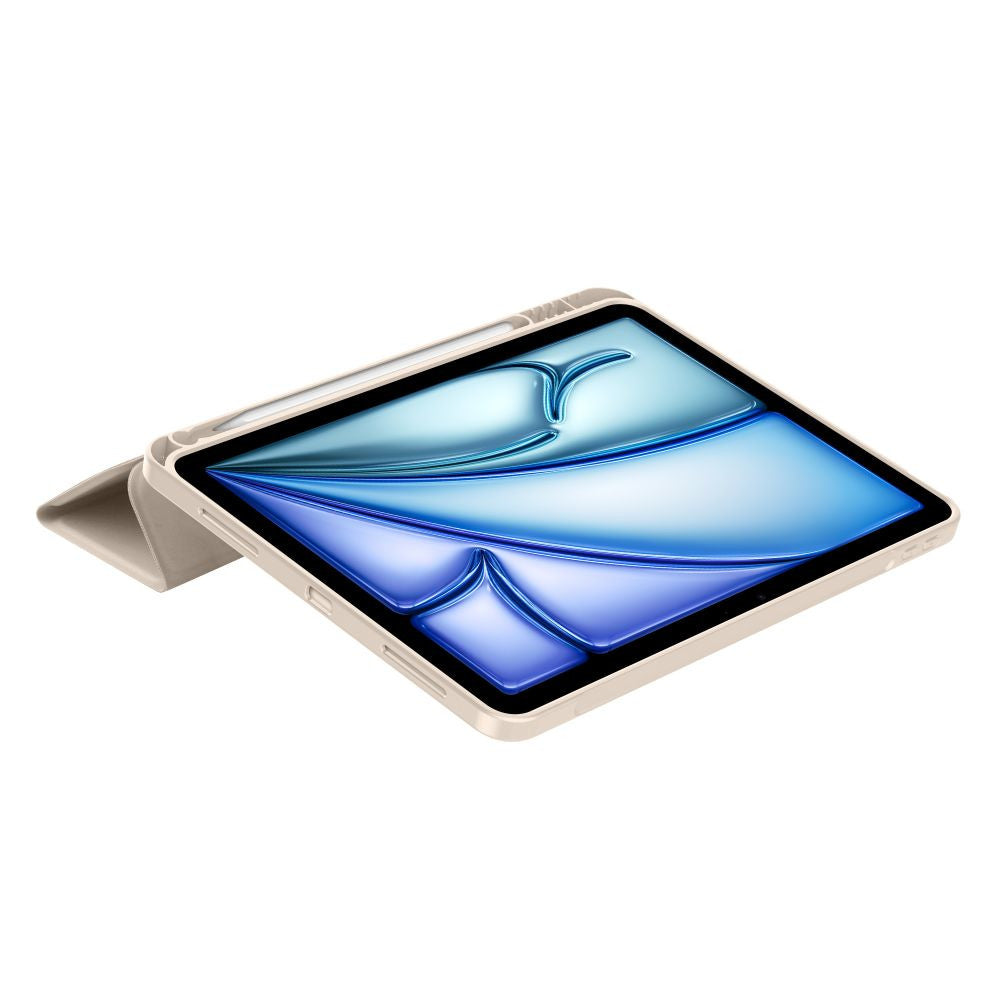 Apple iPad Air (2020 / 2022) / iPad Air 11 (2024 / 2025), mappa tok, közepesen ütésálló, érintőceruza tartó, érintőceruza nélkül, Smart Case, TP SC Pen Holder, bézs