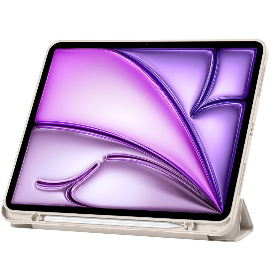 Apple iPad Air 13 (2024 / 2025), mappa tok, közepesen ütésálló, érintőceruza tartó, érintőceruza nélkül, Smart Case, TP SC Pen Holder, bézs – iPad Air 13" (2024/2025) tok a Tech Protect kínálatából | Domshop