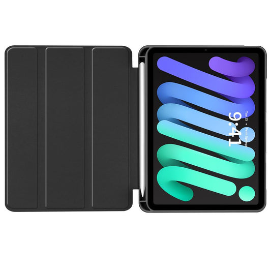 Apple iPad Mini (2021 / 2024) (8.3), mappa tok, közepesen ütésálló, érintőceruza tartó, érintőceruza nélkül, Smart Case, TP SC Pen Holder, fekete – iPad Mini 6 (2021) és iPad Mini 7 (2024) tok a Tech Protect kínálatából | Domshop