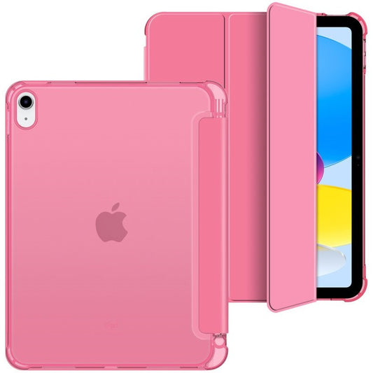 Apple iPad 10.9 (2022) / iPad 11 (2025), mappa tok, közepesen ütésálló, érintőceruza tartó, érintőceruza nélkül, színes átlátszó hátlap, Smart Case, TP SC Pen Holder Hybrid, magenta – iPad 10.9" (2022) és iPad 11" (2025) tok a Tech Protect kínálatából | Domshop