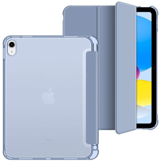 Apple iPad 10.9 (2022) / iPad 11 (2025), mappa tok, közepesen ütésálló, érintőceruza tartó, érintőceruza nélkül, színes átlátszó hátlap, Smart Case, TP SC Pen Holder Hybrid, kék – iPad 10.9" (2022) és iPad 11" (2025) tok a Tech Protect kínálatából | Domshop