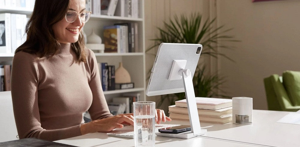 Apple iPad Pro 11 (2020 / 2021 / 2022), Műanyag hátlap töltőtok, PitaFlow vezeték nélküli töltővel, karbon minta, Pitaka MagEZ Pro Case, fehér – iPad Pro 11" (2018/2020/2021/2022) tok a Pitaka kínálatából | Domshop