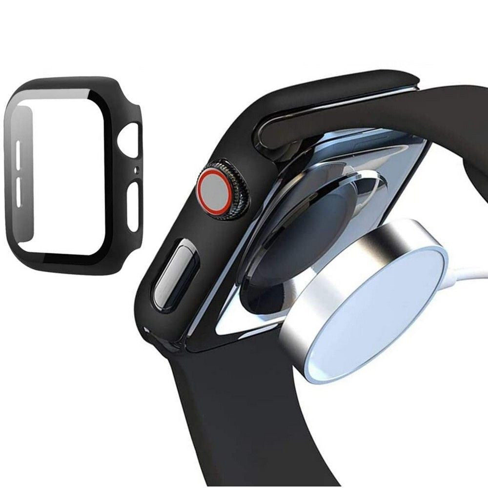 Apple Watch 4-6, SE, SE (2022) (44 mm), Műanyag védőkeret, kijelzővédő üveggel, szíj nélkül, TP Defense360, fekete/narancs – Apple Watch Tokok a Tech Protect kínálatából | Domshop