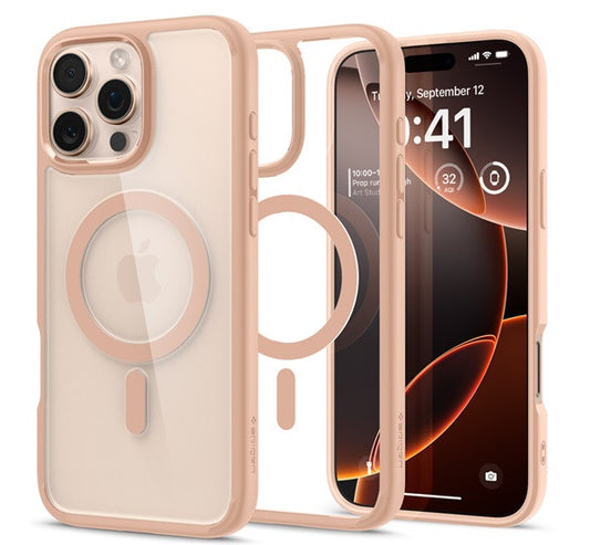 Spigen Ultra Hybrid MagFit Apple iPhone 16 Pro Max tok, Rose Titanium MagSafe, átlátszó – iPhone 16 Pro Max tok a Spigen kínálatából | Domshop