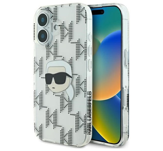 Karl Lagerfeld IML Karl Head Electroplated iPhone 16 kemény hátlap tok, átlátszó KLHCP16SHKLPKHT – iPhone 16 tok a Karl Lagerfeld kínálatából | Domshop