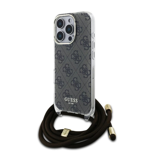 Guess IML 4G nyomtatott vállpántos tok iPhone 16 Pro készülékhez barna