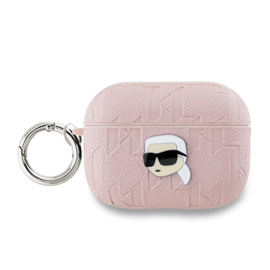 Karl Lagerfeld PU domborított Karl Head Case tok AirPods Pro 2 készülékhez rózsaszín