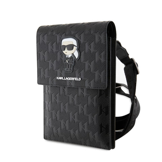 Karl Lagerfeld Saffiano Monogram Ikonik NFT tárcás telefontáska fekete