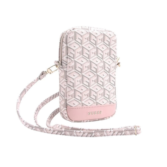 Guess PU G Cube cipzáros telefonos pénztárca táska rózsaszín