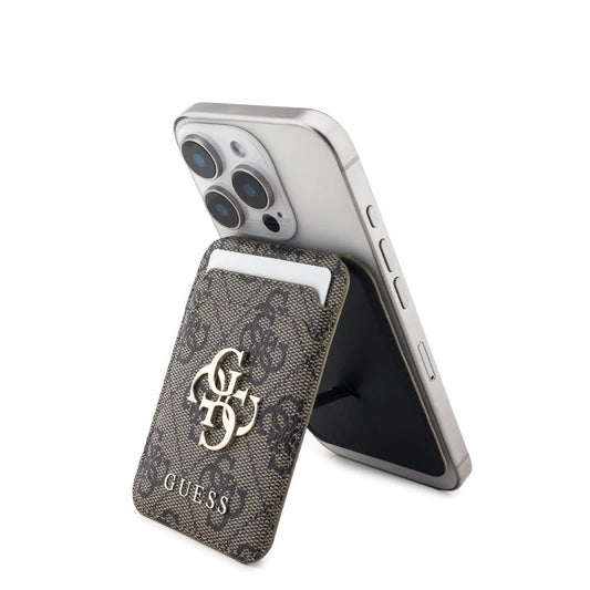 Guess 4G Metal Logo MagSafe kártyatartó állvány barna