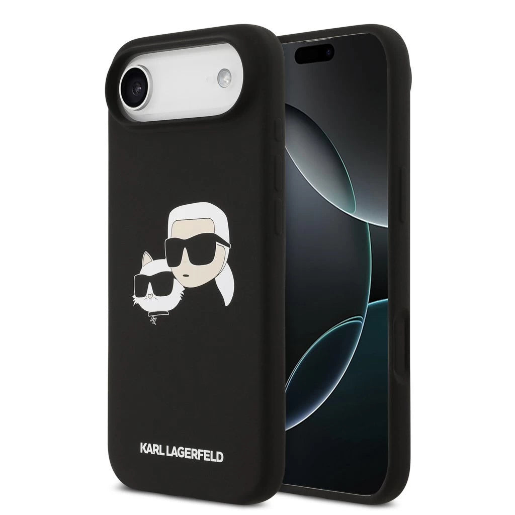 Karl Lagerfeld Liquid Silicone Double Heads MagSafe tok iPhone 17 Air készülékhez fekete